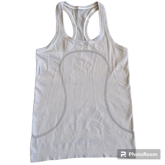 Lululemon Swiftly Tech Racerback Tank Top Striped Black White - Picture 2 of 6